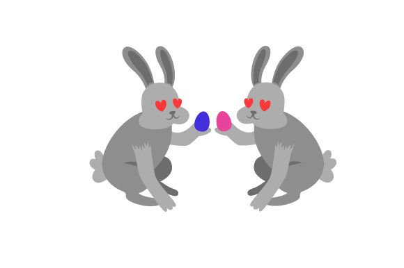 Download Two Bunnies Gifting Eggs - Gifting Collection