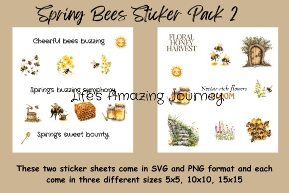 Download Spring Bees Sticker Pack 2 - Bees sticker pack Collection