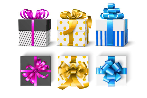 Download Color Gift Boxes. Realistic Gifting Wrap - Gifting Collection