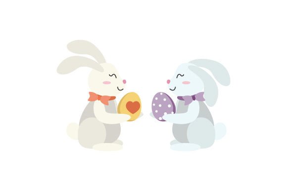 Download Two Bunnies Gifting Eggs - Gifting Collection